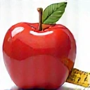 Ikona jablka a metru symbolizující individualizovaný přístup