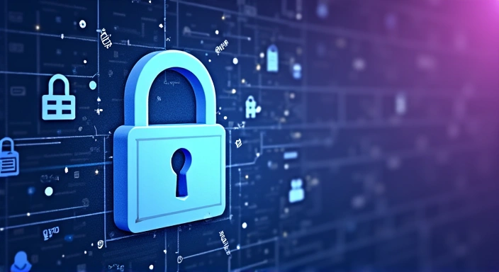 Ilustrace zámku a digitální bezpečnosti osobních dat